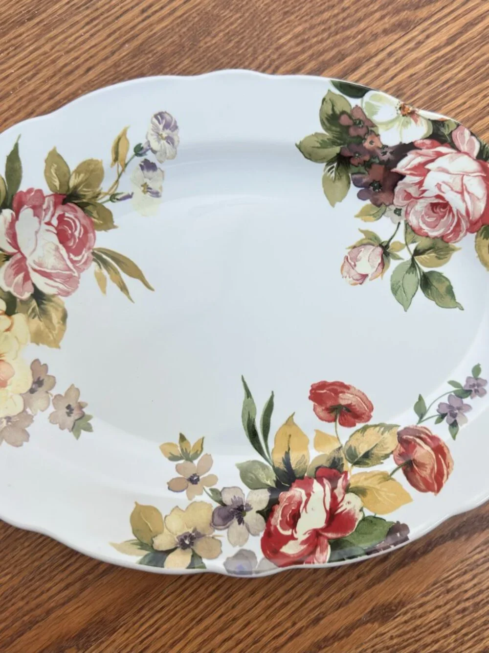 Kathy Ireland Home Gorham Georgian Estate 2pc Floral Serving Bowl Platter 14
